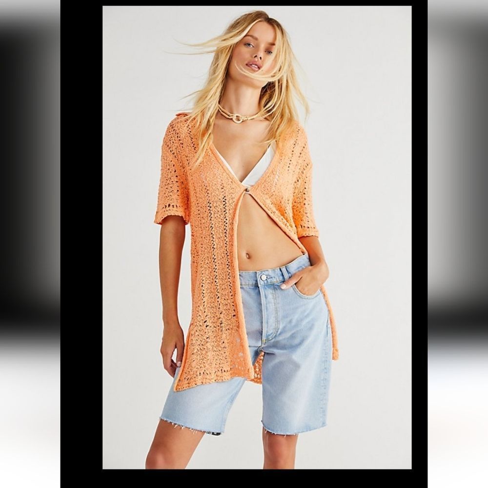 FREE PEOPLE​ Soda Pop Crochet Cardigan Medium